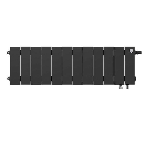 Биметаллический радиатор Royal Thermo PianoForte 200 Noir Sable VDR 12 секций с нижним подключением