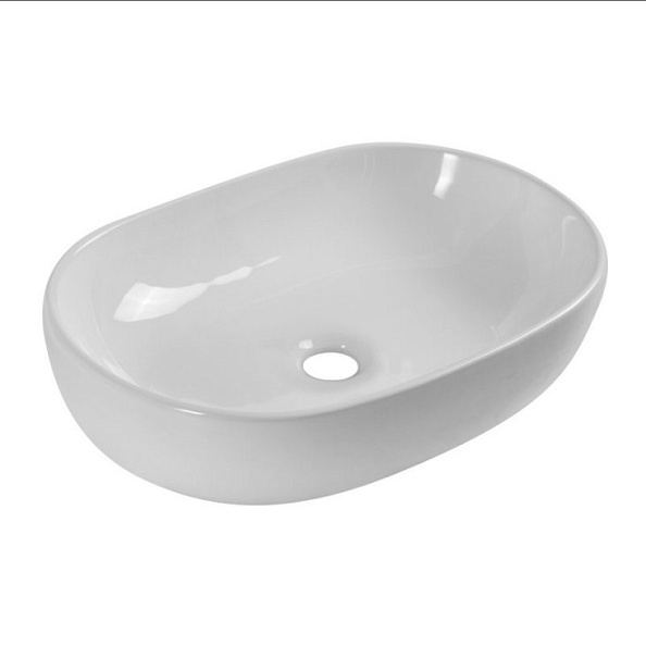 Раковина накладная керамическая BelBagno 600х420 овальная, белый глянцевый (BB1084)