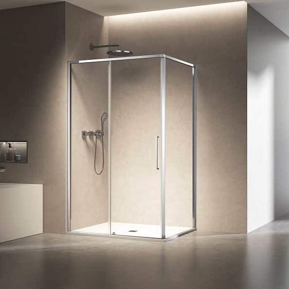 Душевой уголок Vincea Slim 8mm (VSR-6SL9014CL) 1400х900 мм, хром, стекло прозрачное