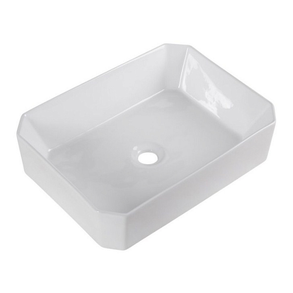 Раковина накладная керамическая BelBagno 490х380 прямоугольная, белый глянцевый (BB1386)
