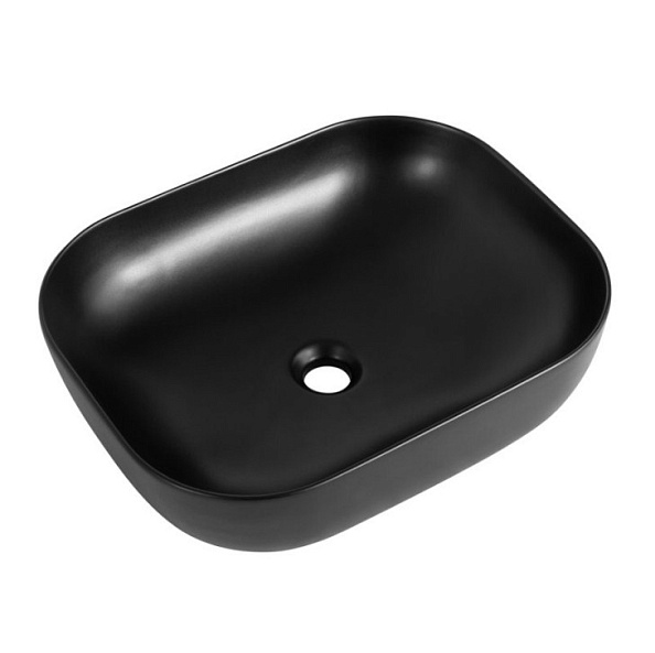 Раковина накладная керамическая BelBagno 500х400 полукруглая, черный матовый (BB1302-H301)