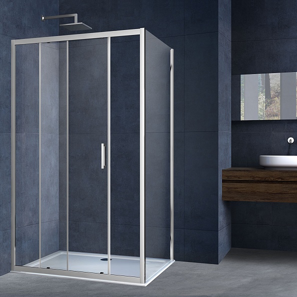 Душевой уголок Vincea Alpha (VSR-3AL9013CL) 1300х900 мм, хром, стекло прозрачное