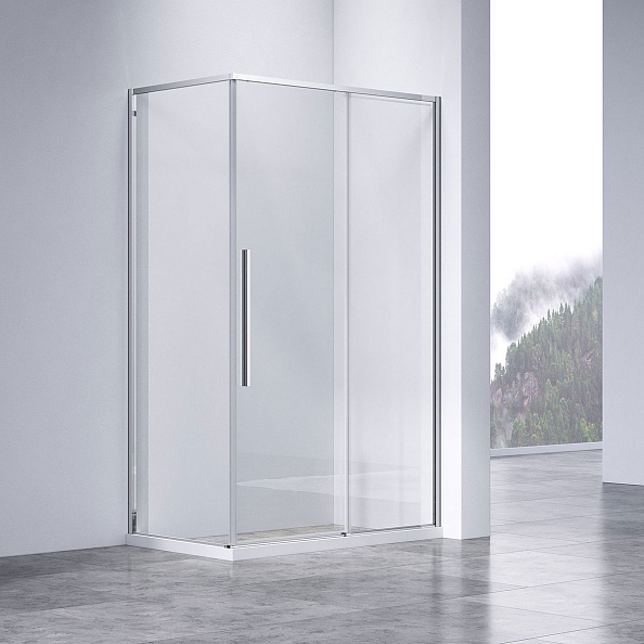 Душевой уголок Vincea Slim-N (VSR-4SN9014CL) 1400х900 мм, хром, стекло прозрачное