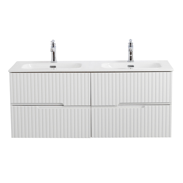 База под раковину подвесная Cezares Duet-N 1200х457х500, Bianco Lucido (DUET-N-1200-4C-SO-2-BL)