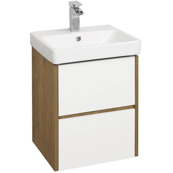 1A2516K0SDZ90 Набор Aquaton: 1A251601SDZ90 Тумба-умывальник Сканди 45 Бел/Дуб Рустикальный/ 1WH501630 Раковина Адриана 45