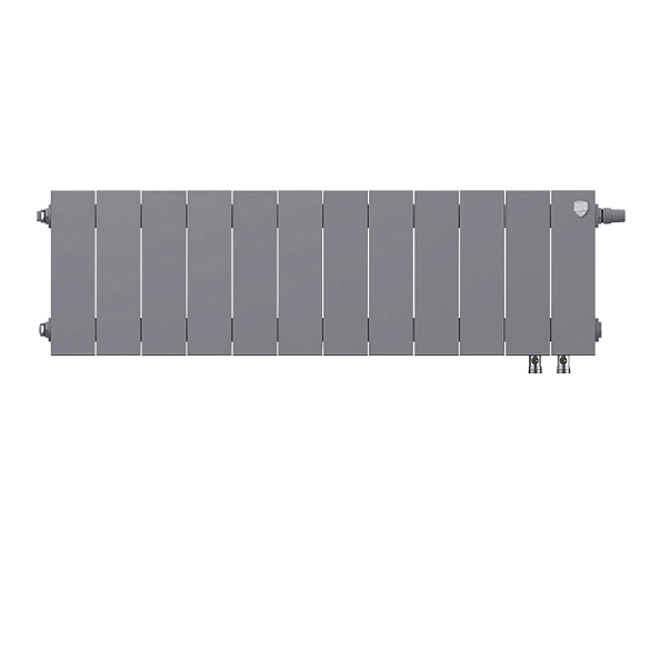 Биметаллический радиатор Royal Thermo PianoForte 200 Silver Satin VDR 12 секций с нижним подключением
