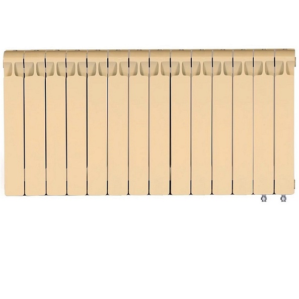 Биметаллический радиатор Rifar Monolit Ventil 350/14 секций, с нижним правым подключением (VR), айвори