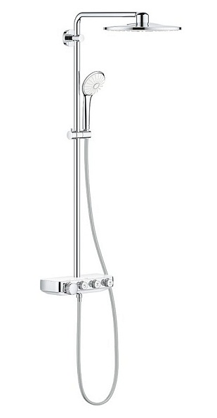 Душевая система поворотная с термостатом Grohe SmartControl Euphoria, хром / белый (26507LS0)