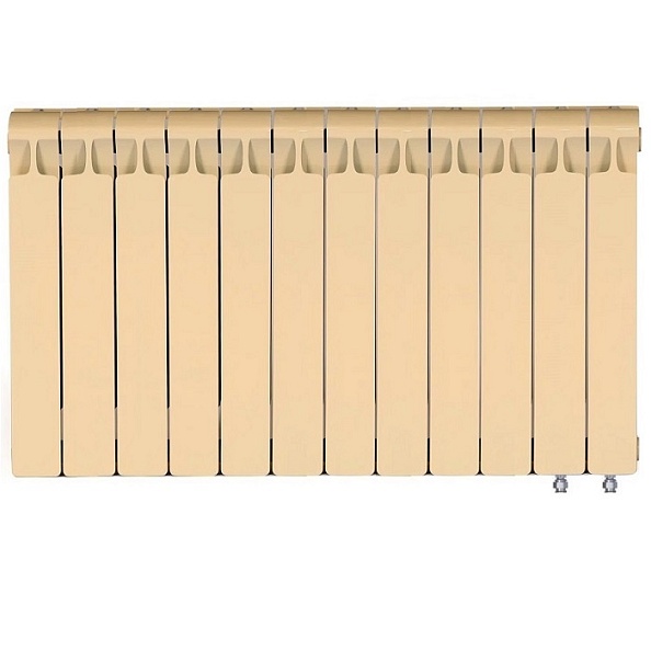 Биметаллический радиатор Rifar Monolit Ventil 350/12 секций, с нижним правым подключением (VR), айвори