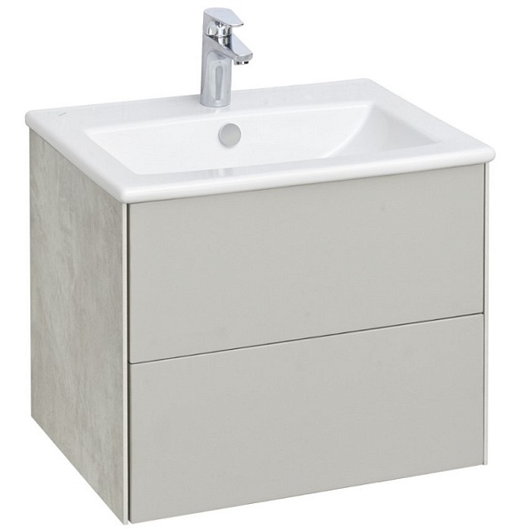 1A2580K1AJ9A0 Набор Aquaton: 1A258001AJ9A0 Тумба-умывальник Сохо 60 Слэйт\Галька серая/ 1WH501606 РаковинаЭлина 60