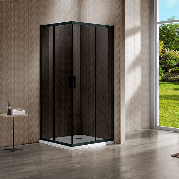 Душевой уголок Vincea Garda (VSS-1G8012CGB) 1200х800 мм, черный, стекло тонированное