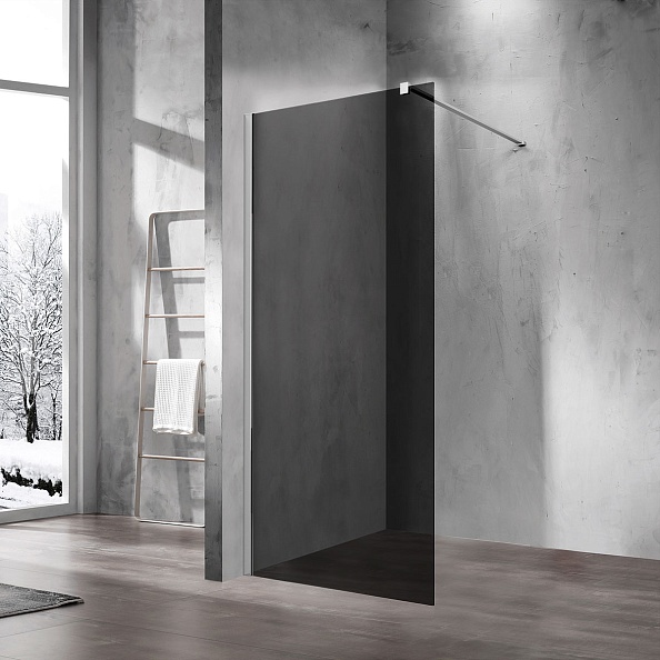 Душевая перегородка Vincea Walk-In (VSW-1H900CG) 900х2000 мм, хром, стекло тонированное