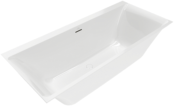 UBQ180SBW2DV-01 VILLEROY & BOCH SUBWAY 3.0 Ванна 1800x800x480, материал кварил Quaryl®, слив/перелив + ножки