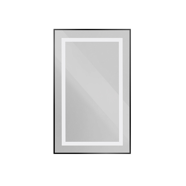 Зеркало в алюминиевой раме со встроенным светильником BelBagno Kraft 500 х 32 х 800 (SPC-KRAFT-500-800-SENS-NERO)