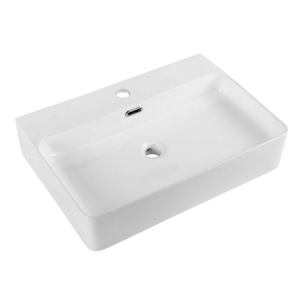 Раковина накладная керамическая BelBagno 600х425 прямоугольная, белый глянцевый (BB1338)